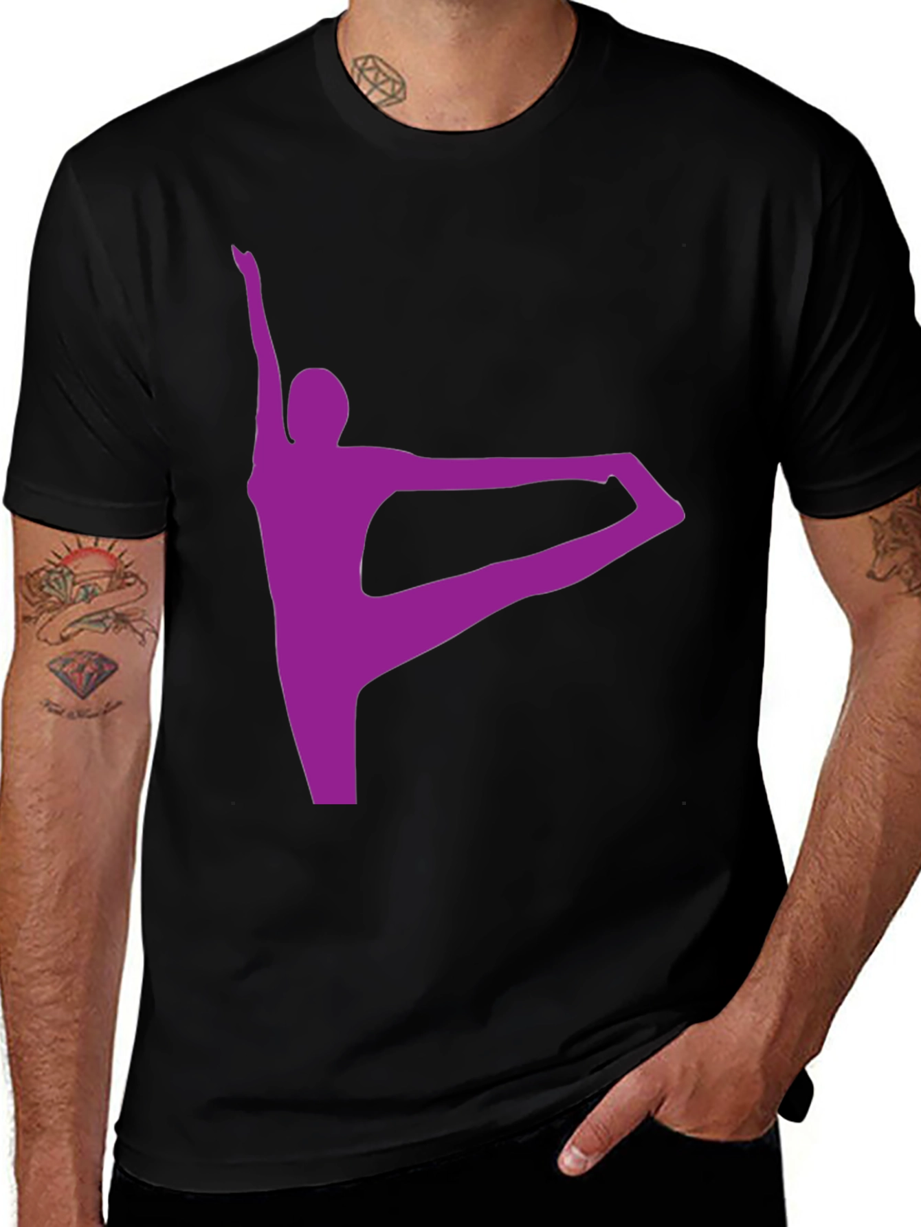 Variant 20 of Yoga Pose Graphic Tee - Black