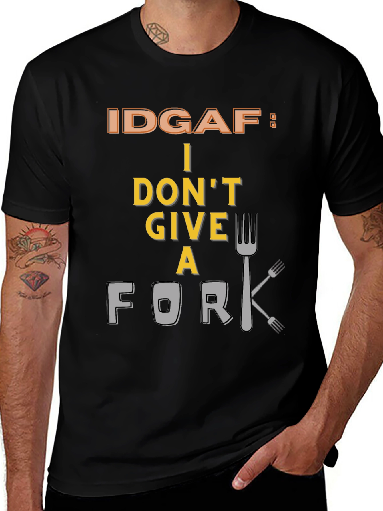 Variant 5 of IDGAF: I Don't Give a Fork Graphic Tee
