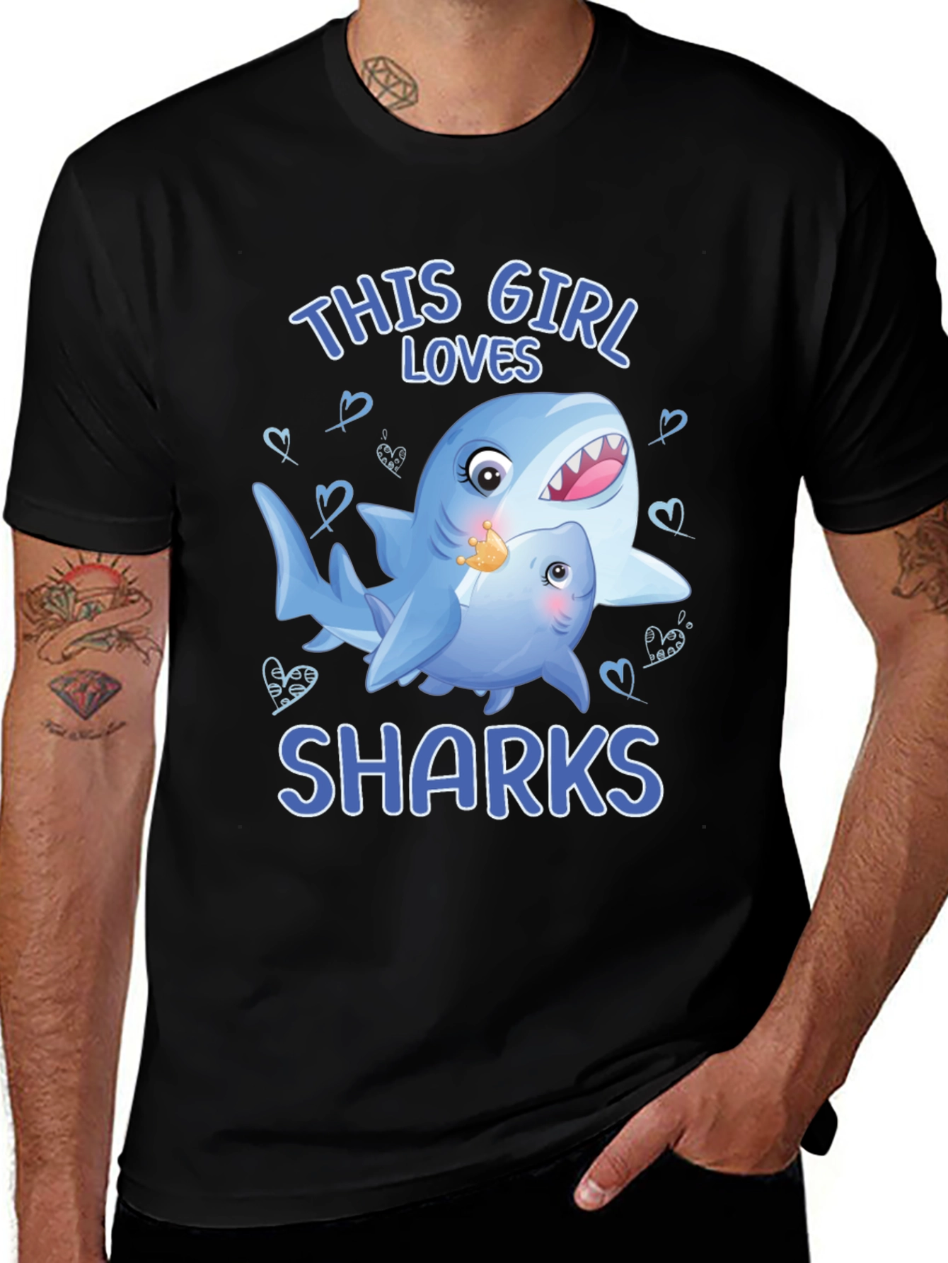 Variant 18 of This Girl Loves Sharks Graphic T-Shirt