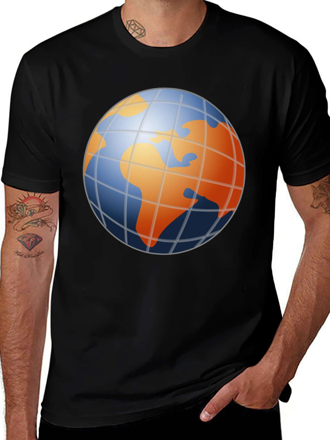 Variant 11 of Globe Graphic Men's Black T-Shirt