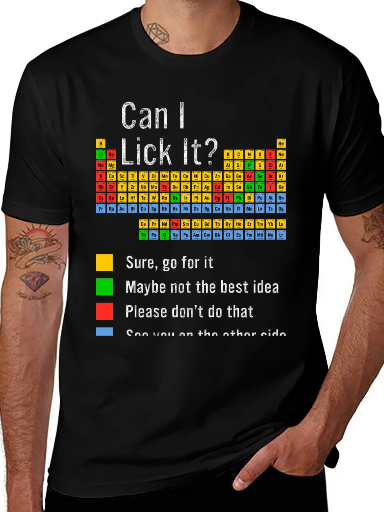 Variant 27 of Periodic Table Humor Tee - Can I Lick It? Science Joke Shirt