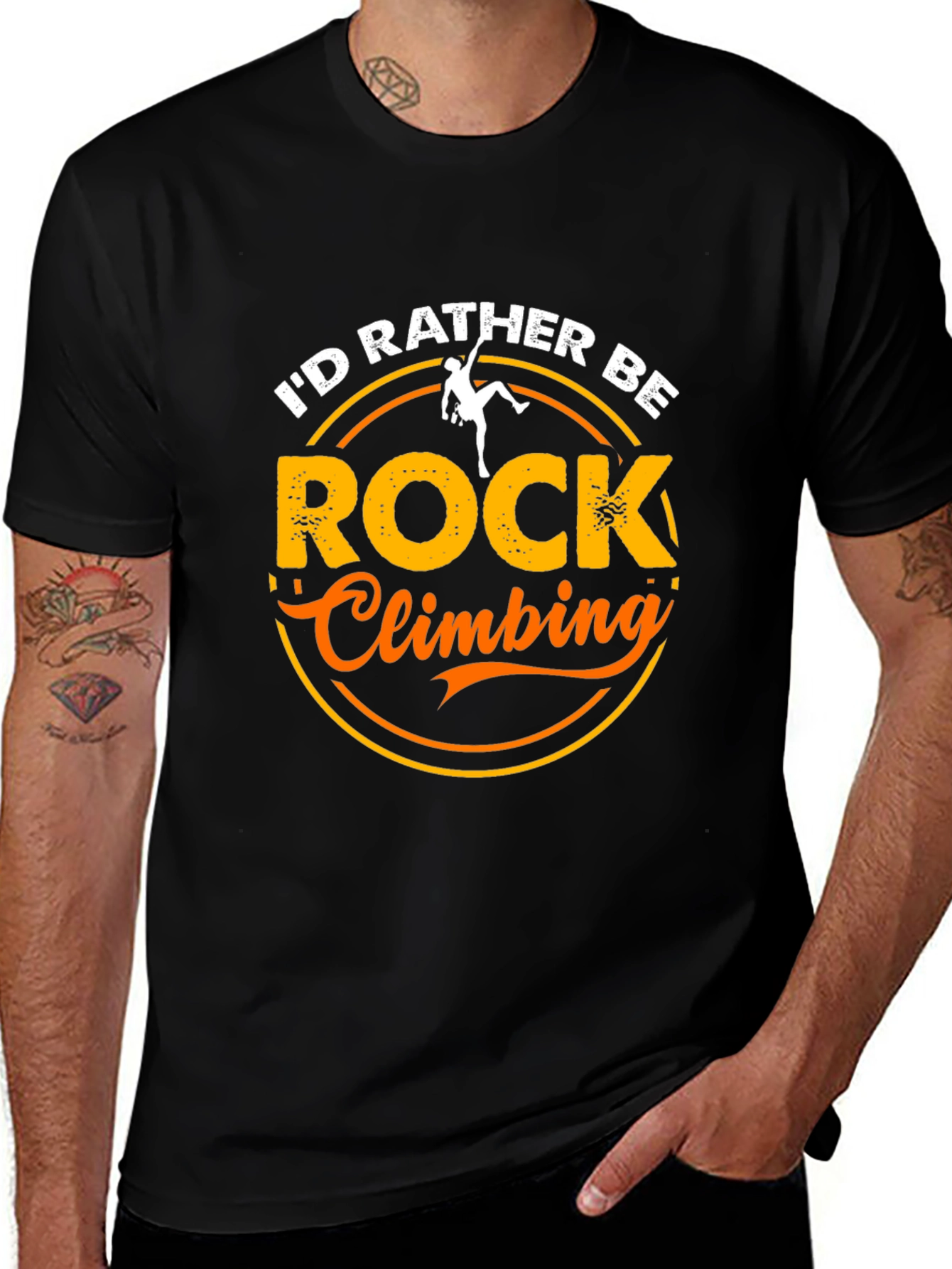 Variant 6 of Rock Climbing T-Shirt - I'd Rather Be Climbing!