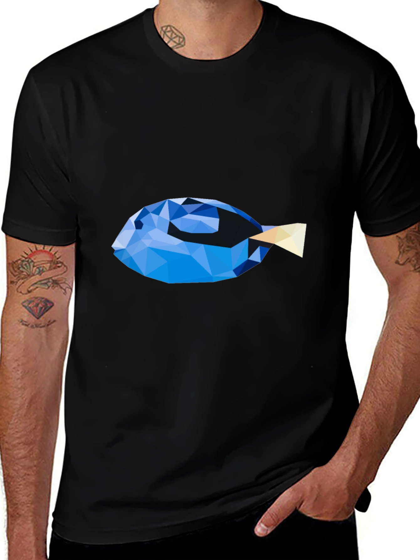 Variant 10 of Geometric Blue Tang Fish Graphic T-Shirt