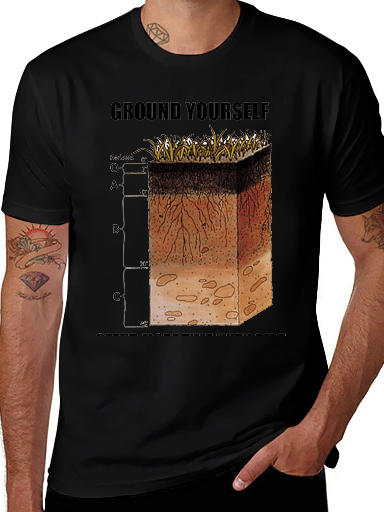 Variant 9 of Ground Yourself Black T-Shirt