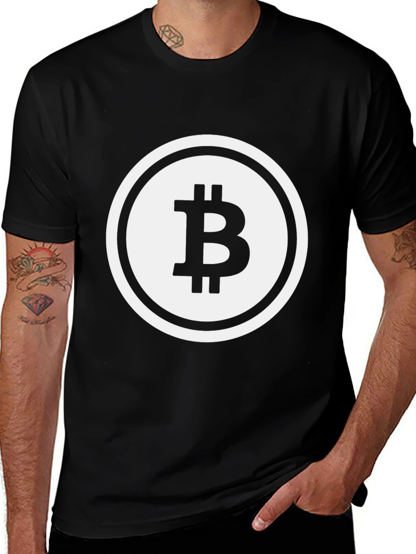 Bitcoin Logo Black T-Shirt - Crypto Currency Tee