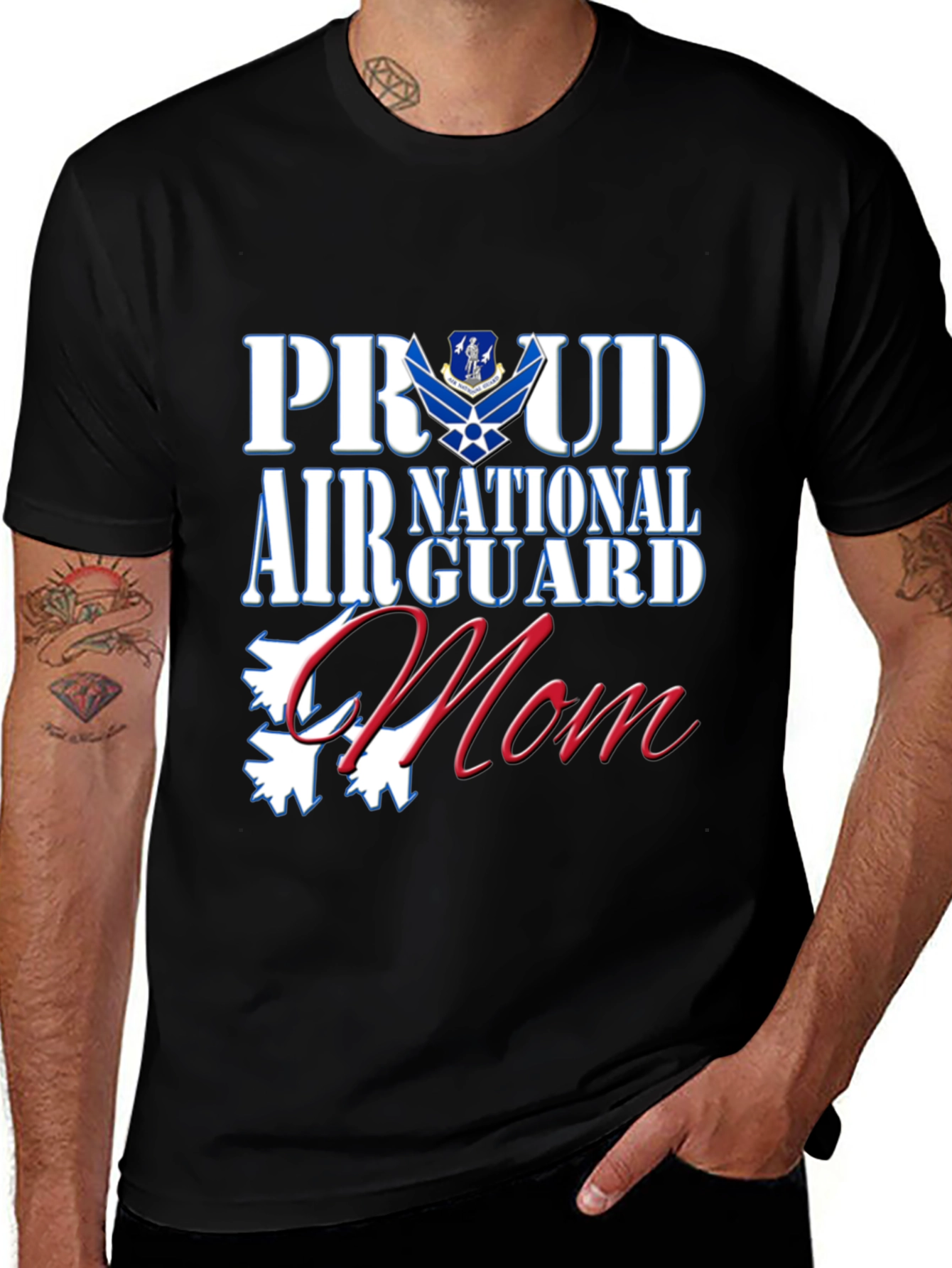 Proud Air National Guard Mom Graphic Tee
