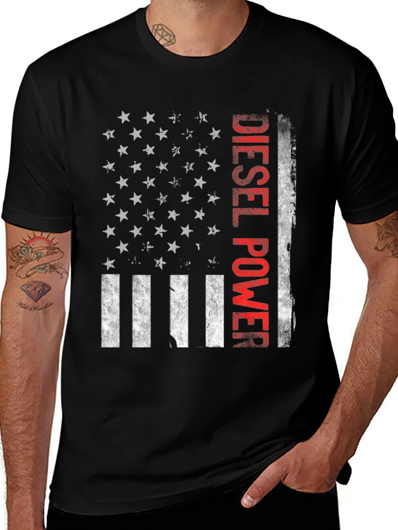 Variant 15 of Diesel Power American Flag T-Shirt