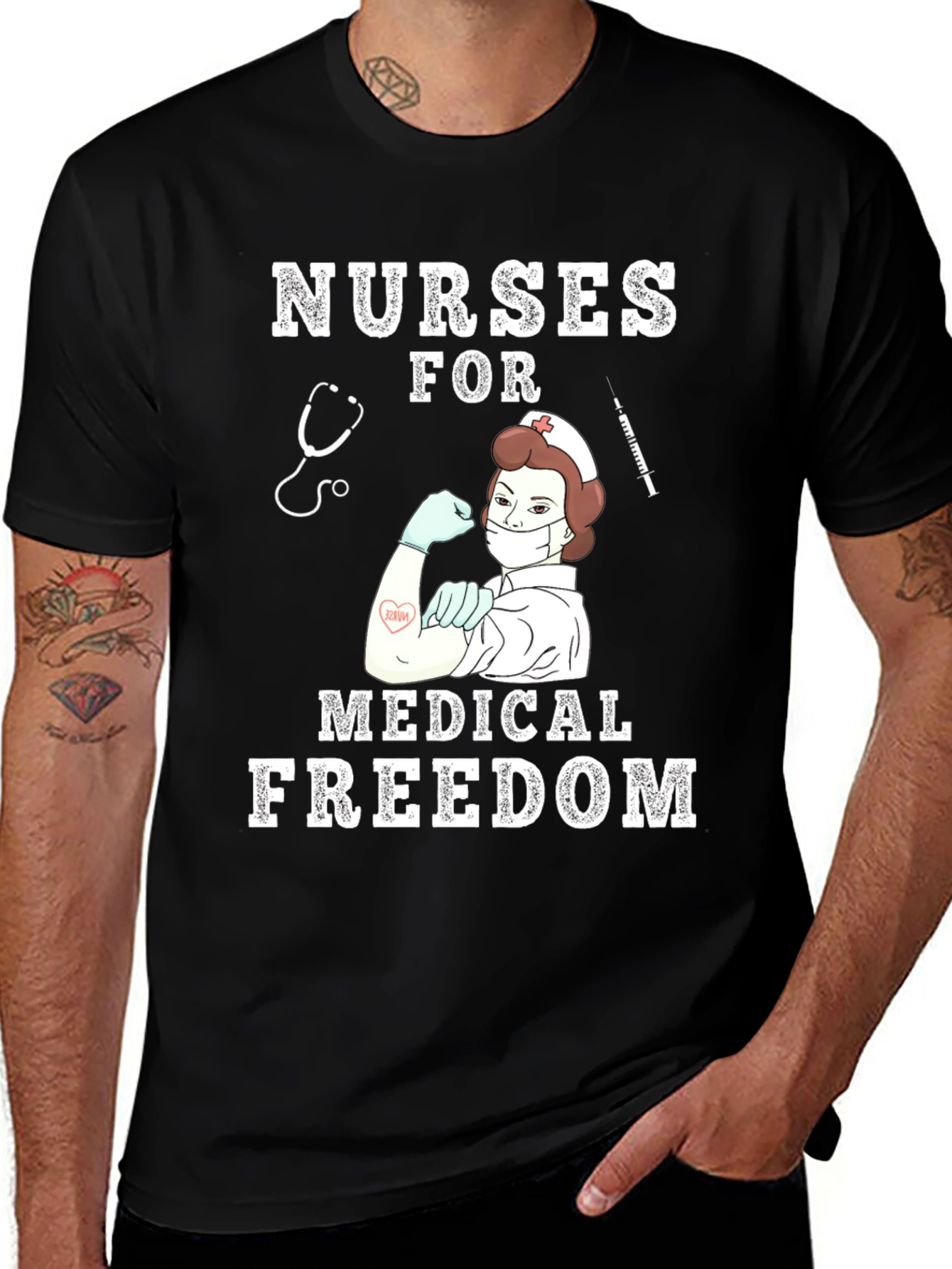 Variant 2 of Nurses for Medical Freedom Black T-Shirt