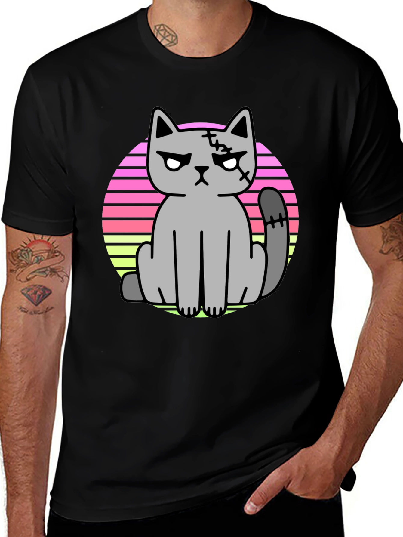 Variant 21 of Grumpy Undead Cat T-Shirt