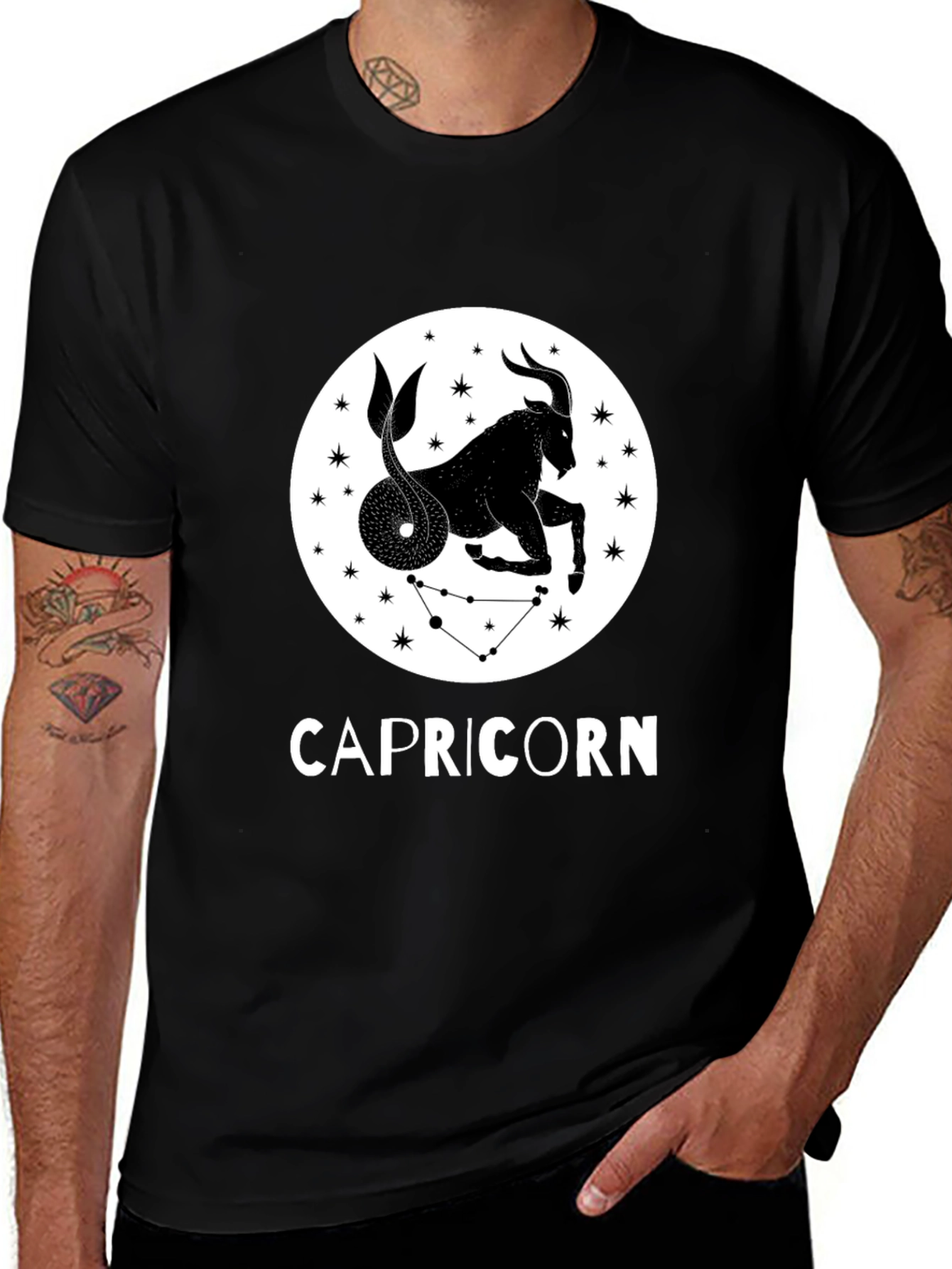 Capricorn Zodiac Sign Black T-Shirt
