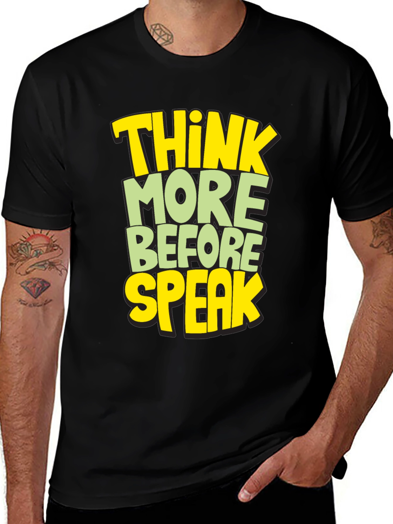 Variant 4 of Think Before You Speak Black T-Shirt