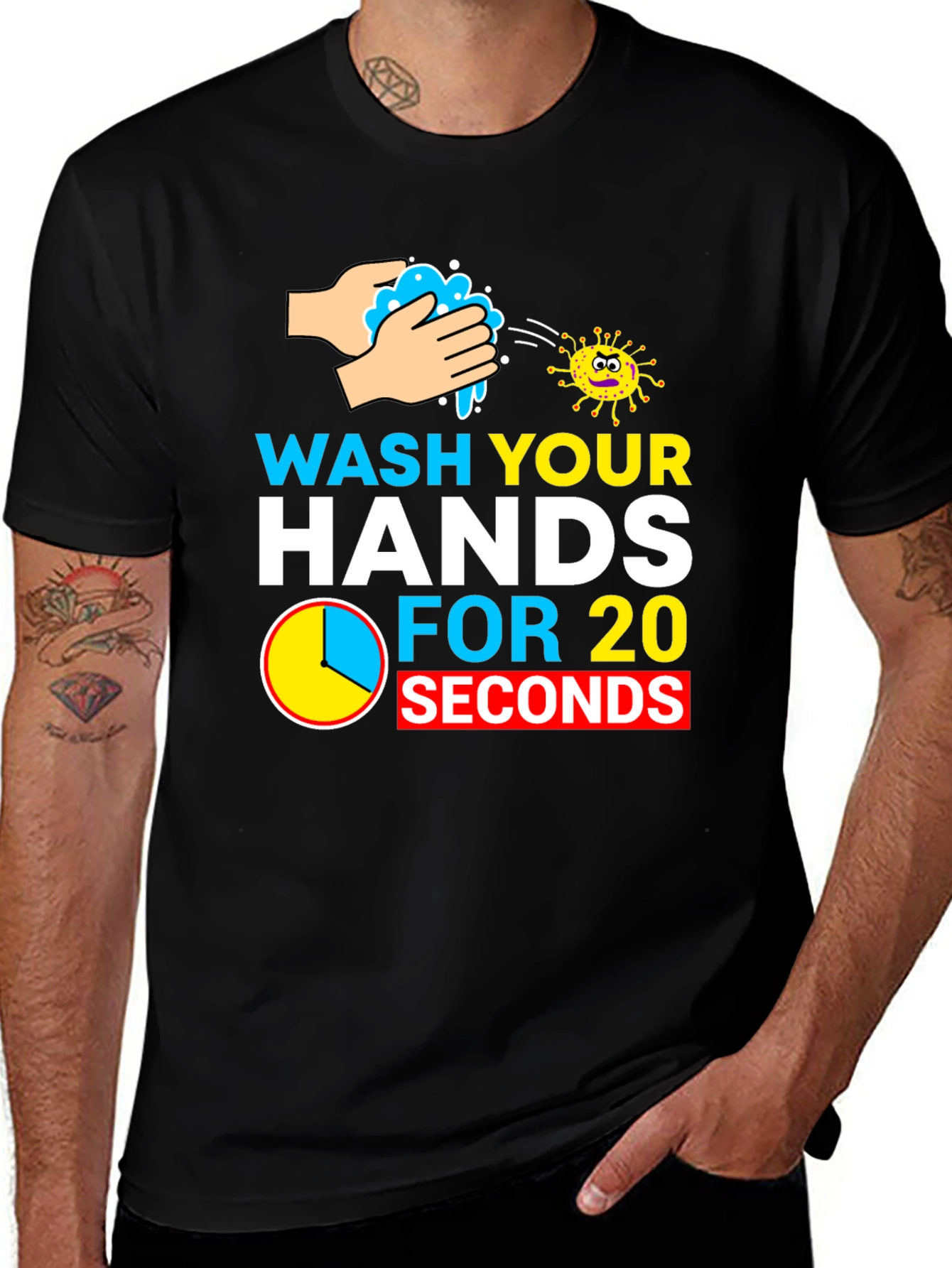 Variant 9 of Wash Your Hands T-Shirt - Stay Healthy