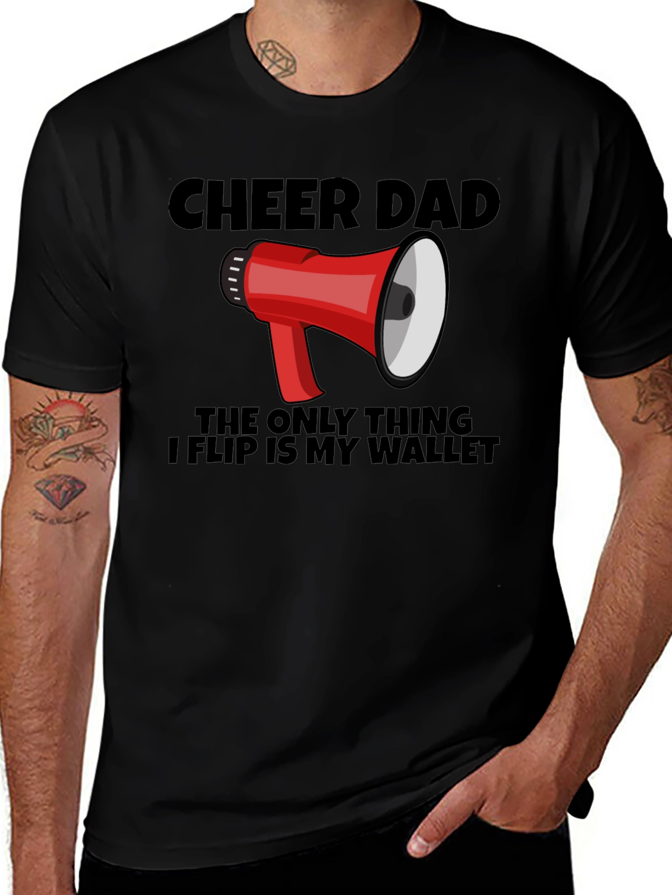 Cheer Dad T-Shirt Funny Cheerleading Dad Gift