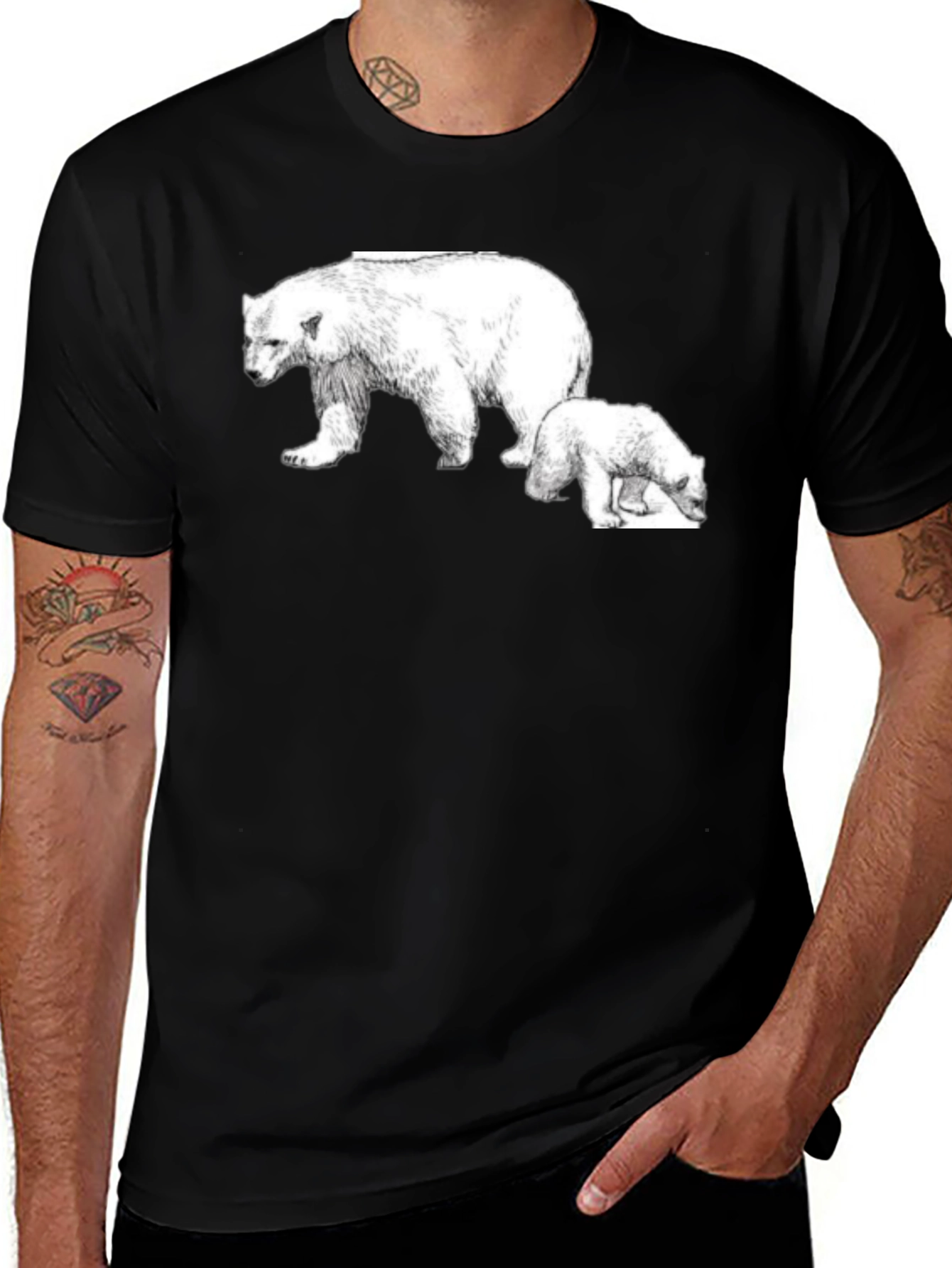 Variant 3 of Polar Bear Graphic Tee - Black