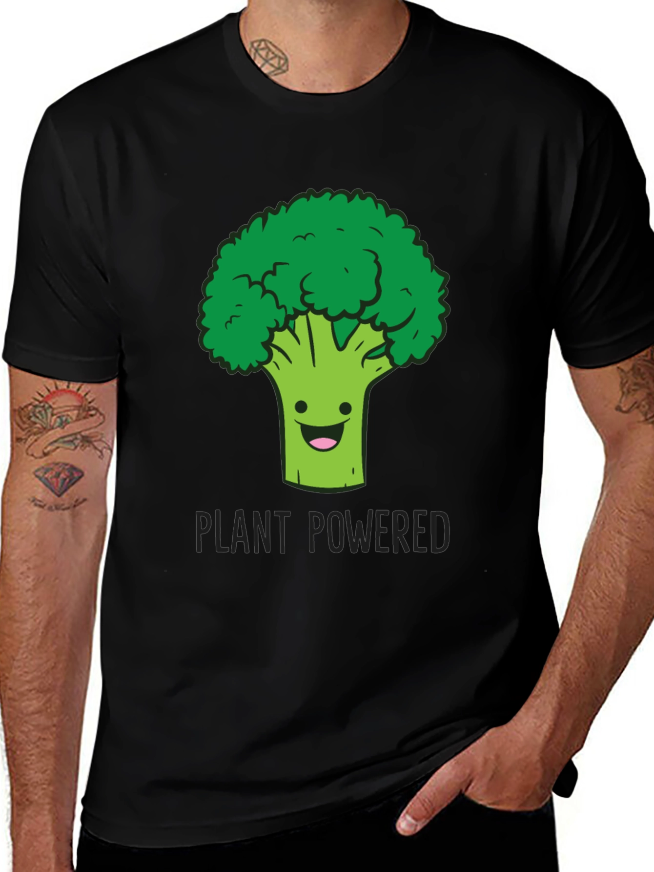 Plant Powered Broccoli T-Shirt - Vegan Vegetarian Tee