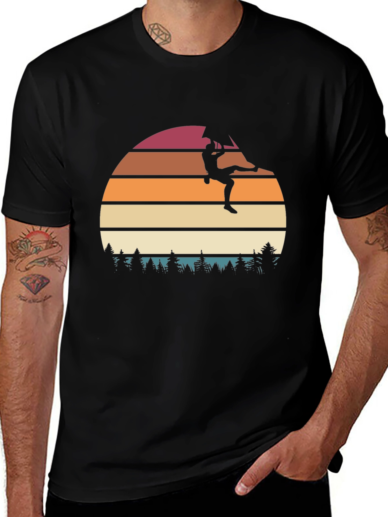 Variant 29 of Retro Rock Climbing Graphic Tee