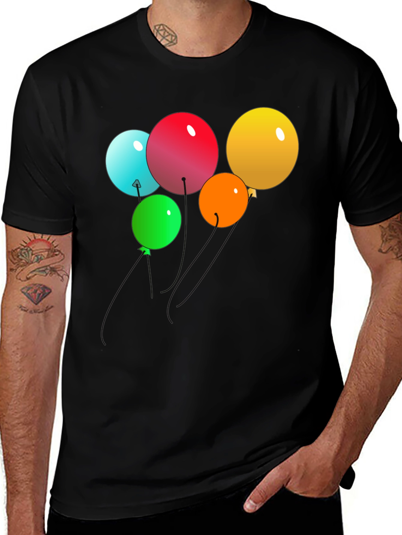 Variant 12 of Balloon Graphic Black T-Shirt