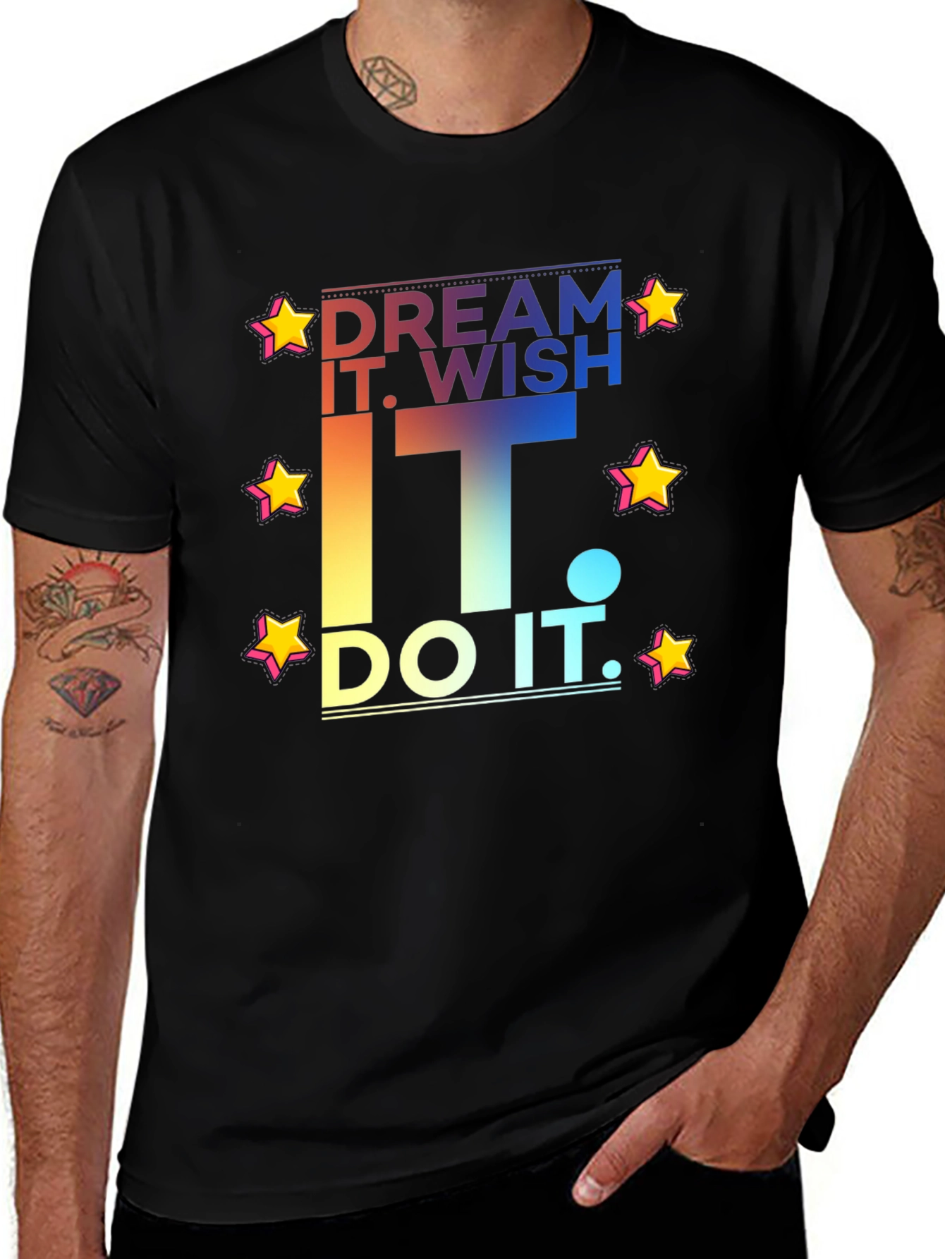 Variant 27 of Dream Wish Do It Graphic Tee - Black T-Shirt