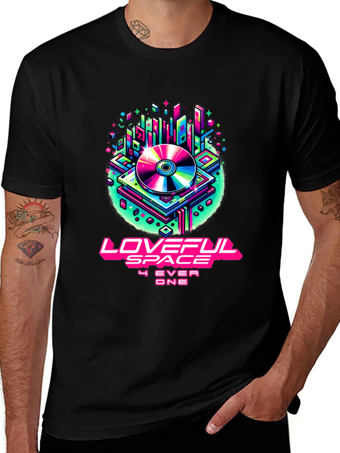 Variant 14 of Loveful Space T-Shirt - Retro Futuristic Design