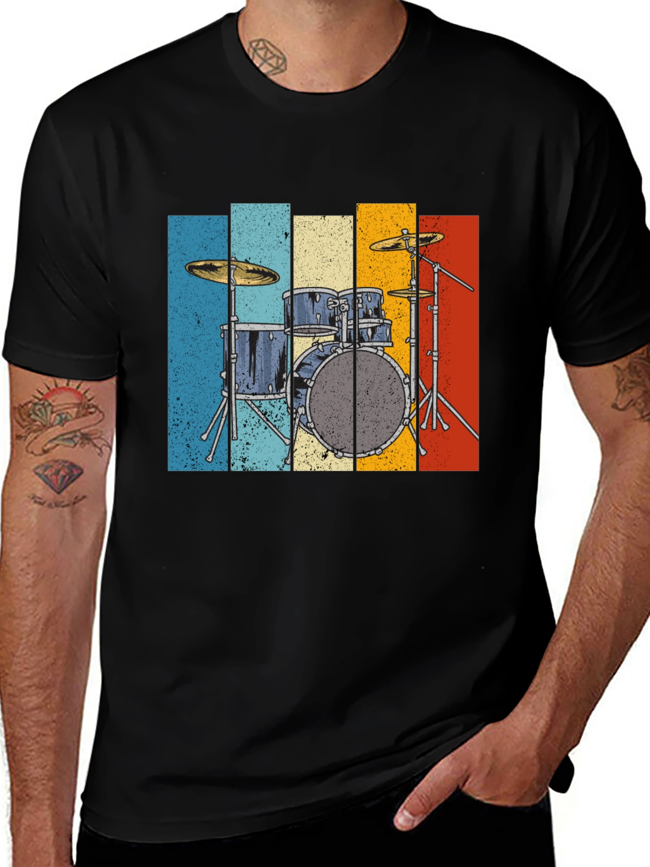 Variant 5 of Retro Drum Set T-Shirt