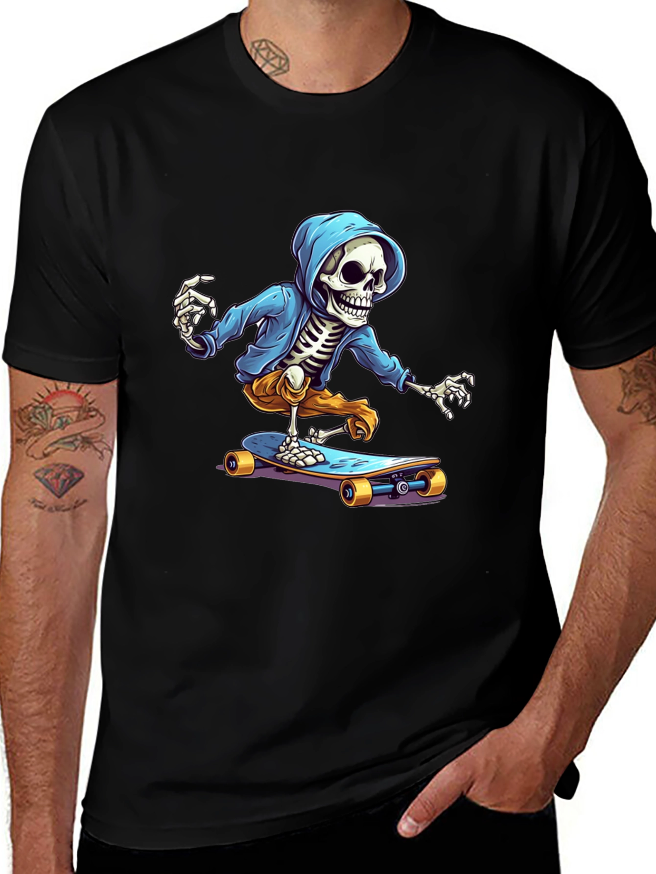 Variant 20 of Skeleton Skateboarder Graphic Tee