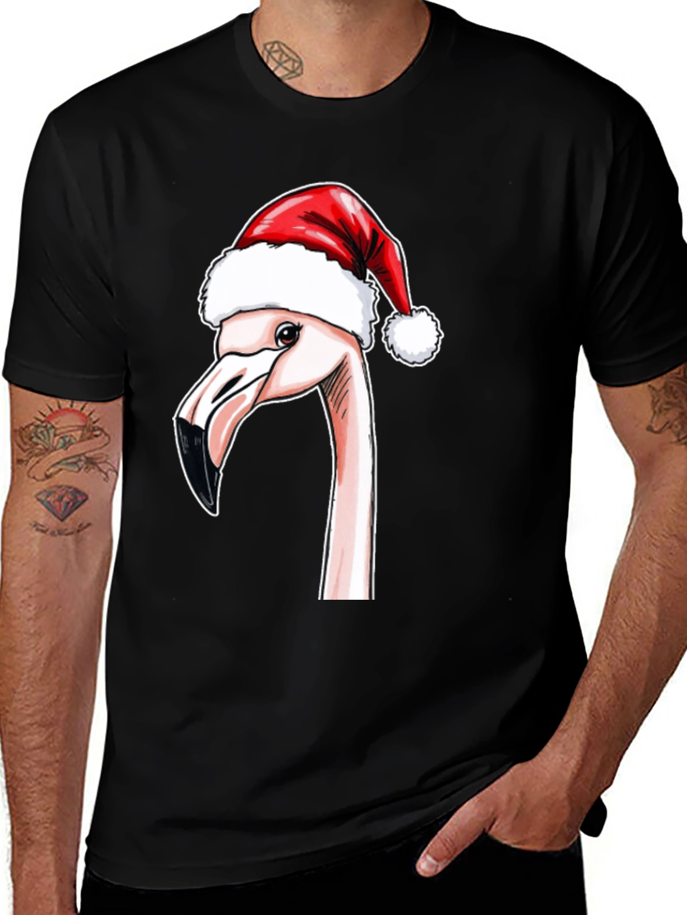 Variant 6 of Festive Flamingo T-Shirt - Holiday Cheer