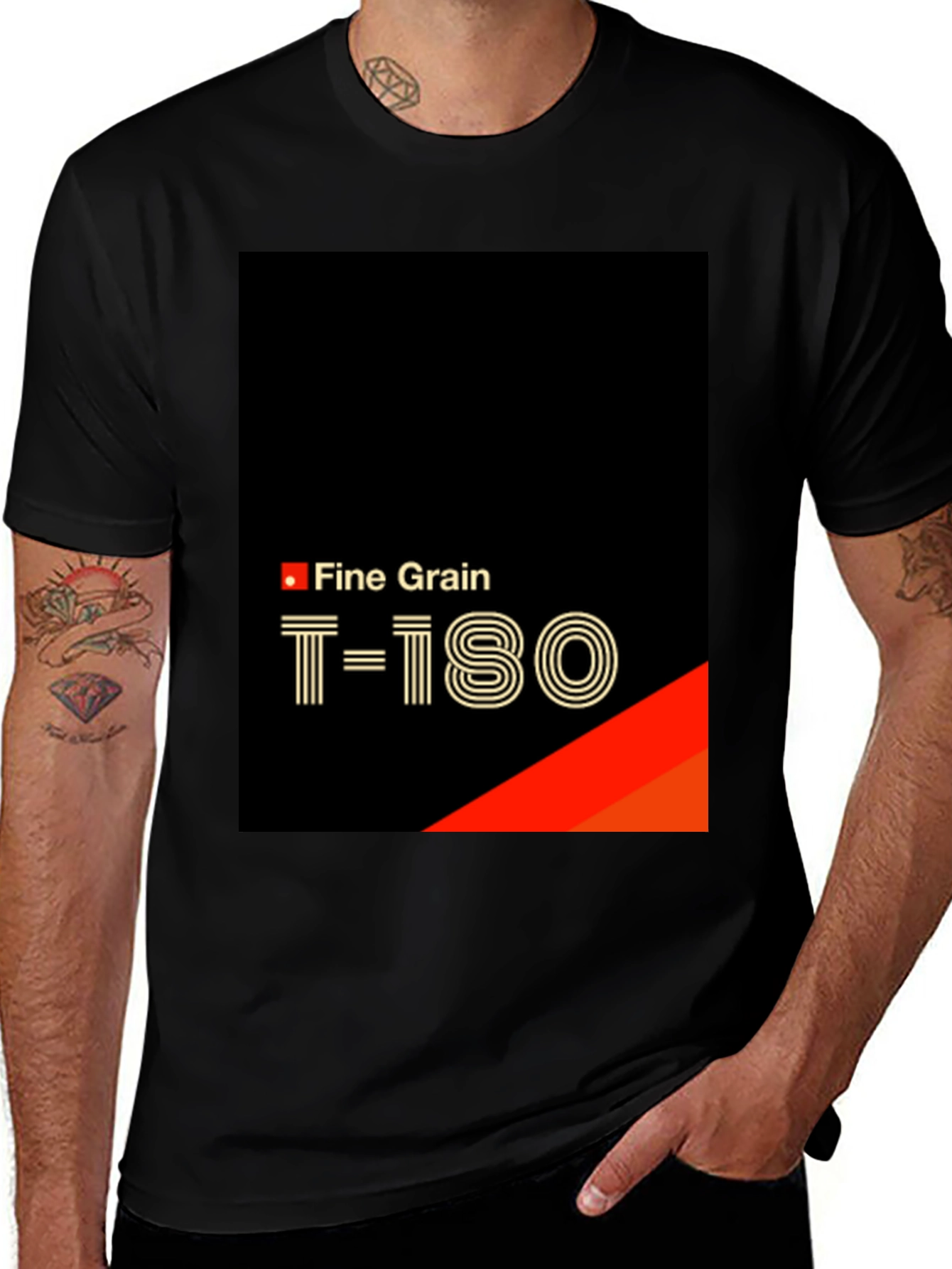 Variant 15 of Fine Grain T-180 Black T-Shirt