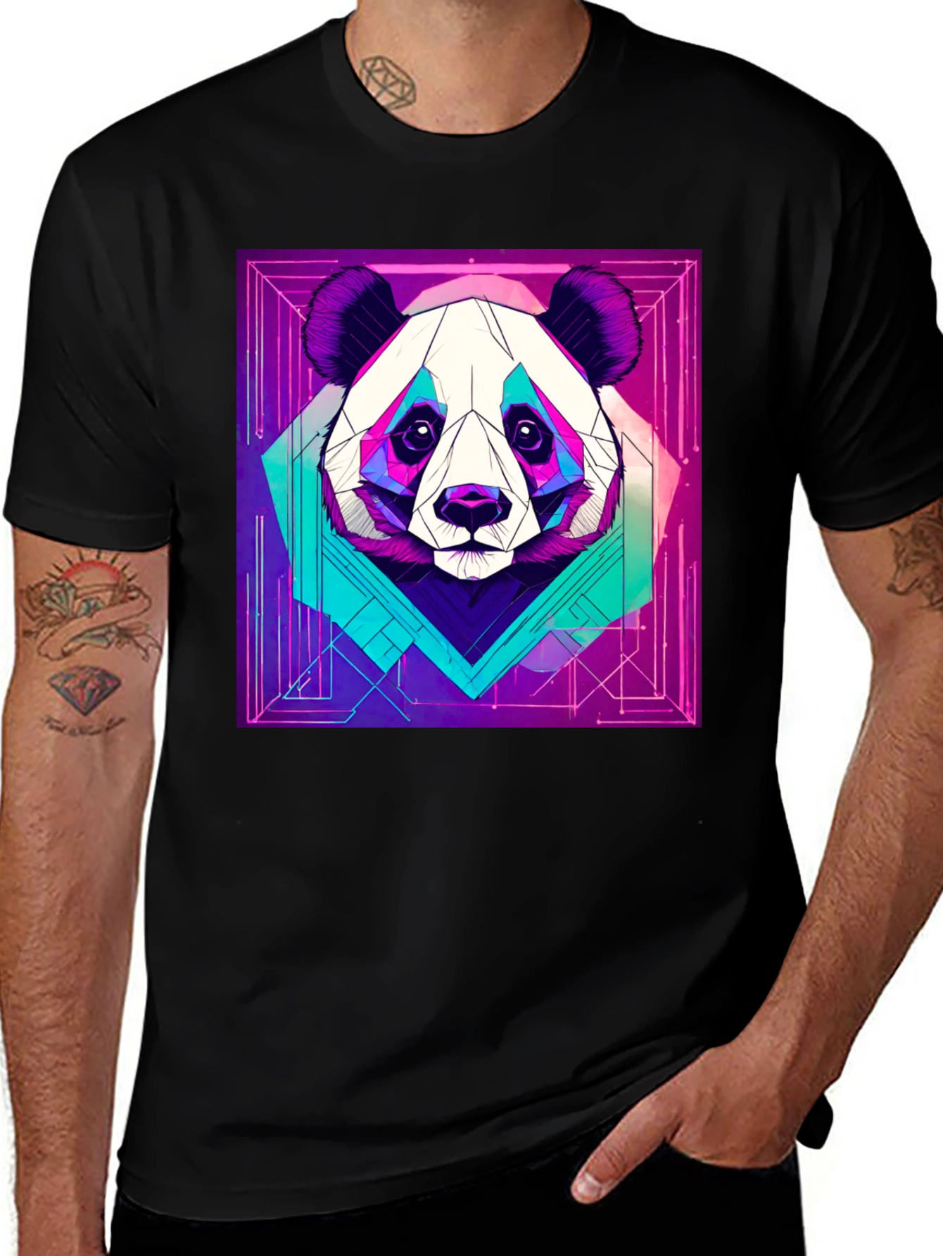 Variant 16 of Cyberpunk Panda Graphic Tee - Cool Animal Design