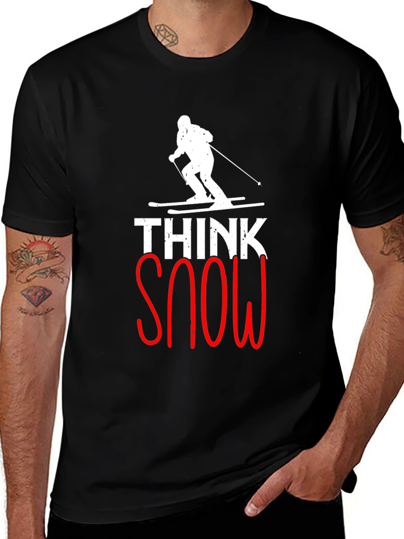 Variant 8 of Think Snow Ski T-Shirt