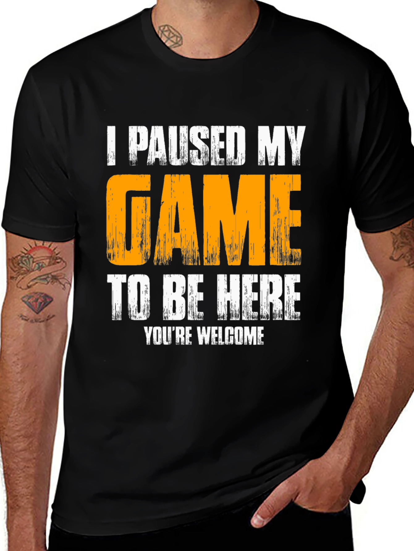 Variant 20 of Funny Gamer T-Shirt - I Paused My Game