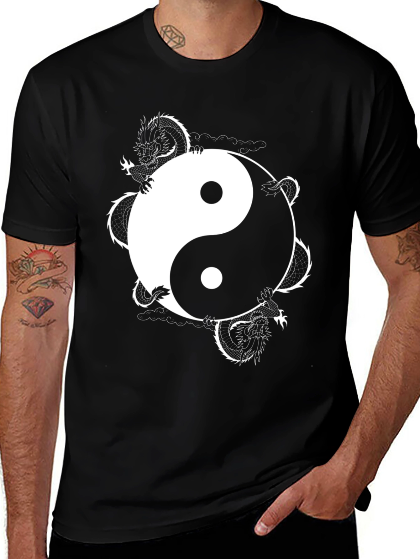 Variant 18 of Yin Yang Dragon Graphic Tee