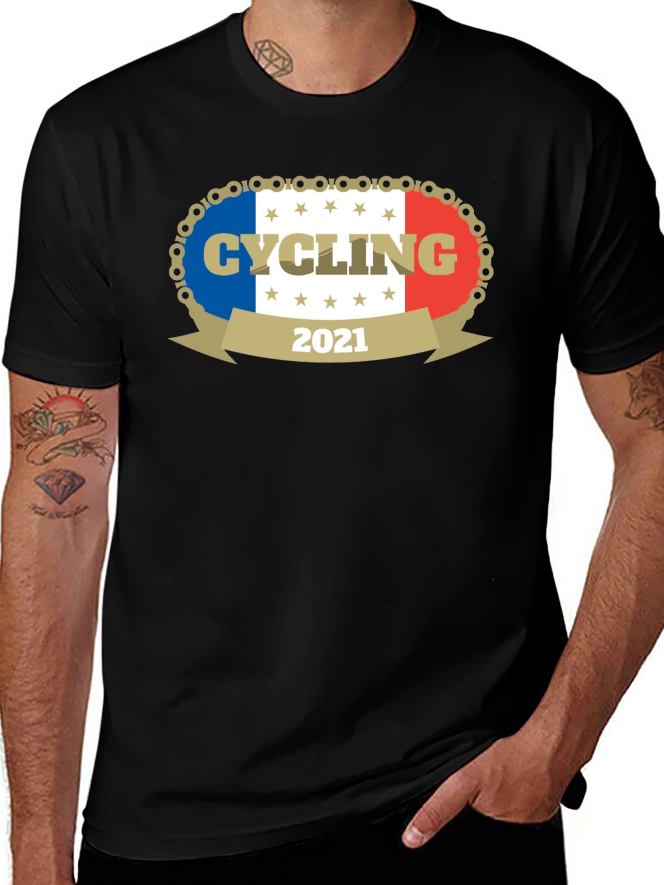 Variant 15 of Cycling France 2021 Black T-Shirt
