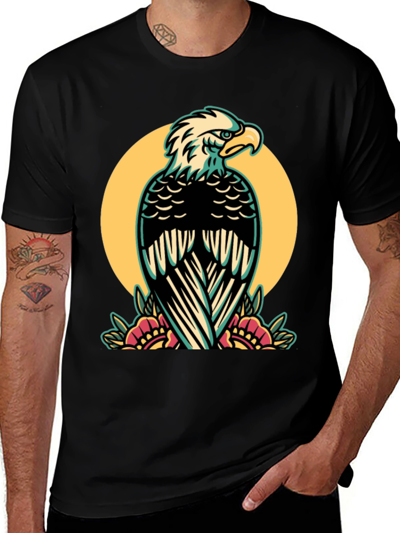 Variant 18 of Eagle Graphic Tee - Stylish Men's Black T-Shirt