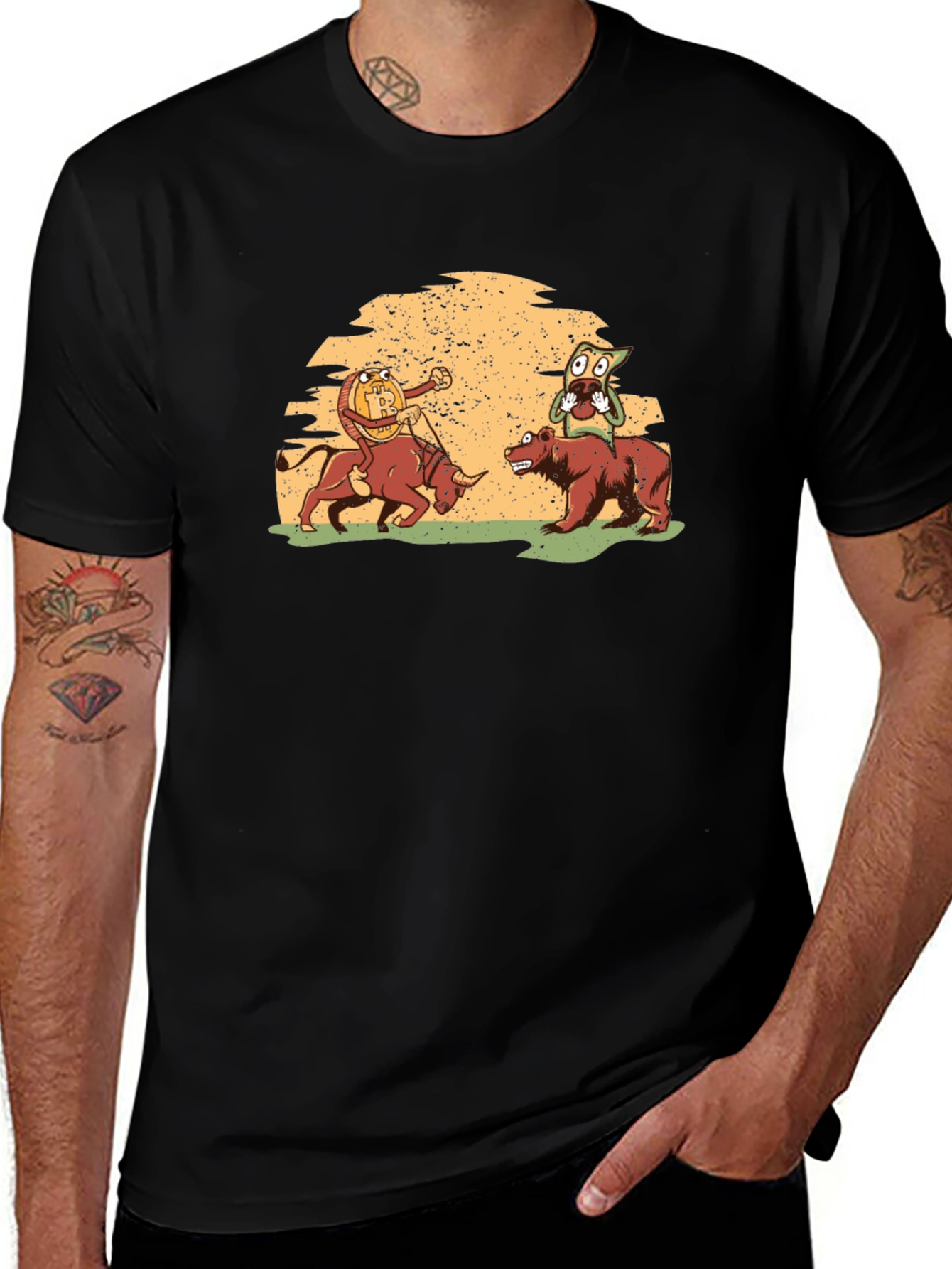 Variant 6 of Bull vs Bear Crypto T-Shirt
