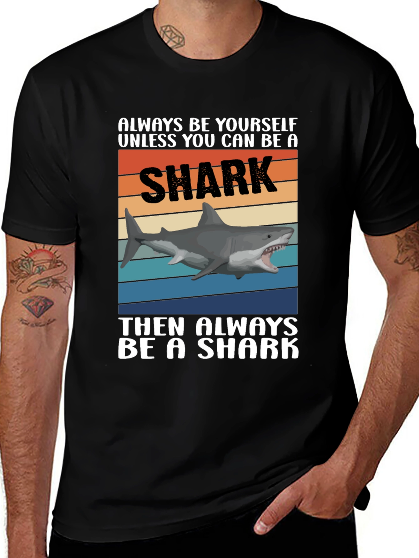 Variant 11 of Always Be A Shark T-Shirt Funny Shark Graphic Tee