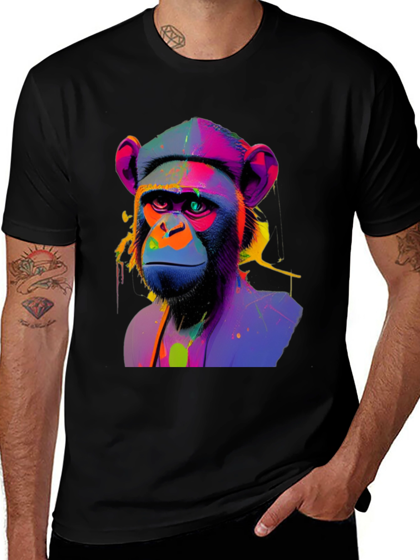 Variant 27 of Abstract Monkey Graphic Tee - Bold Pop Art Design