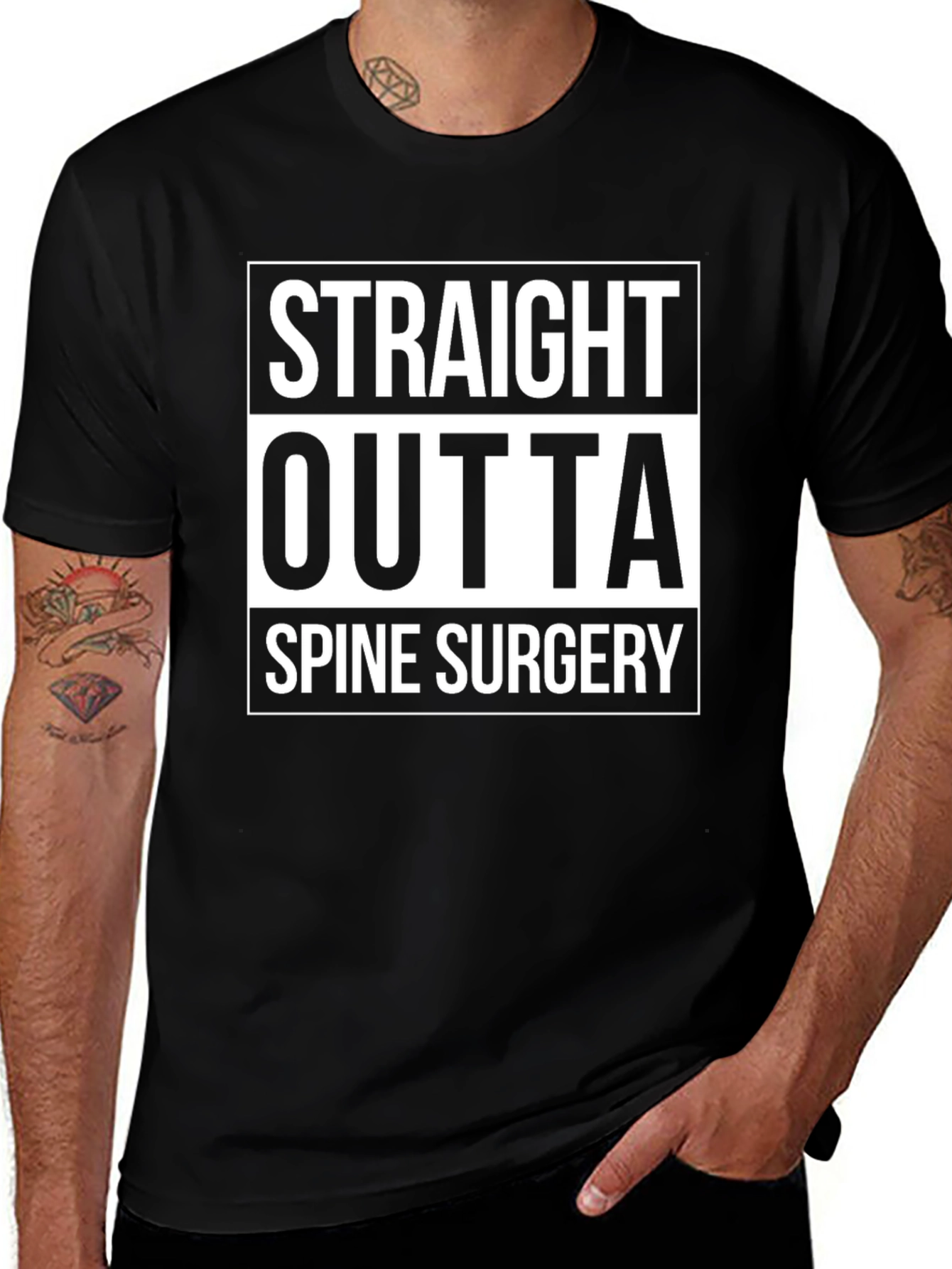 Variant 25 of Straight Outta Spine Surgery Black T-Shirt
