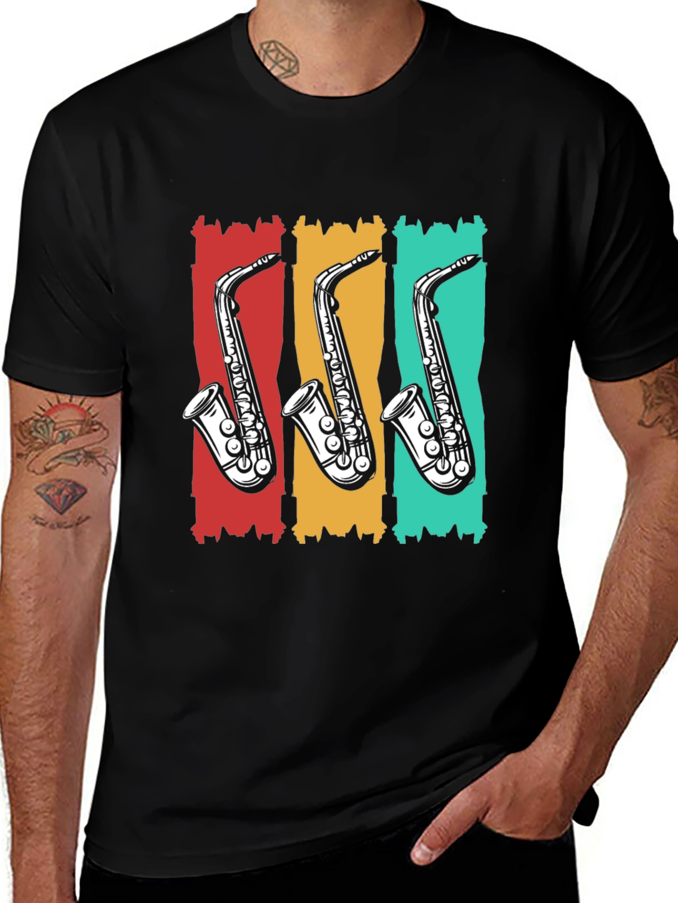 Variant 5 of Retro Saxophone T-Shirt - Cool Music Tee