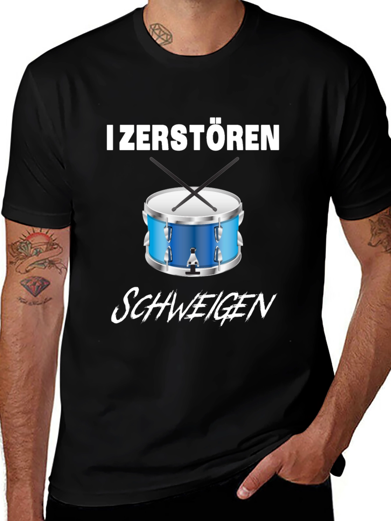 Variant 30 of I Zerstören Schweigen Drummer T-Shirt