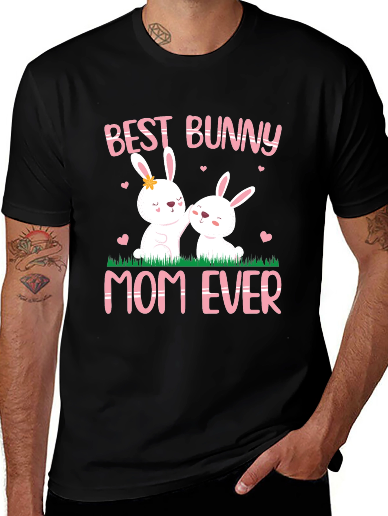Variant 30 of Best Bunny Mom Ever Black T-Shirt
