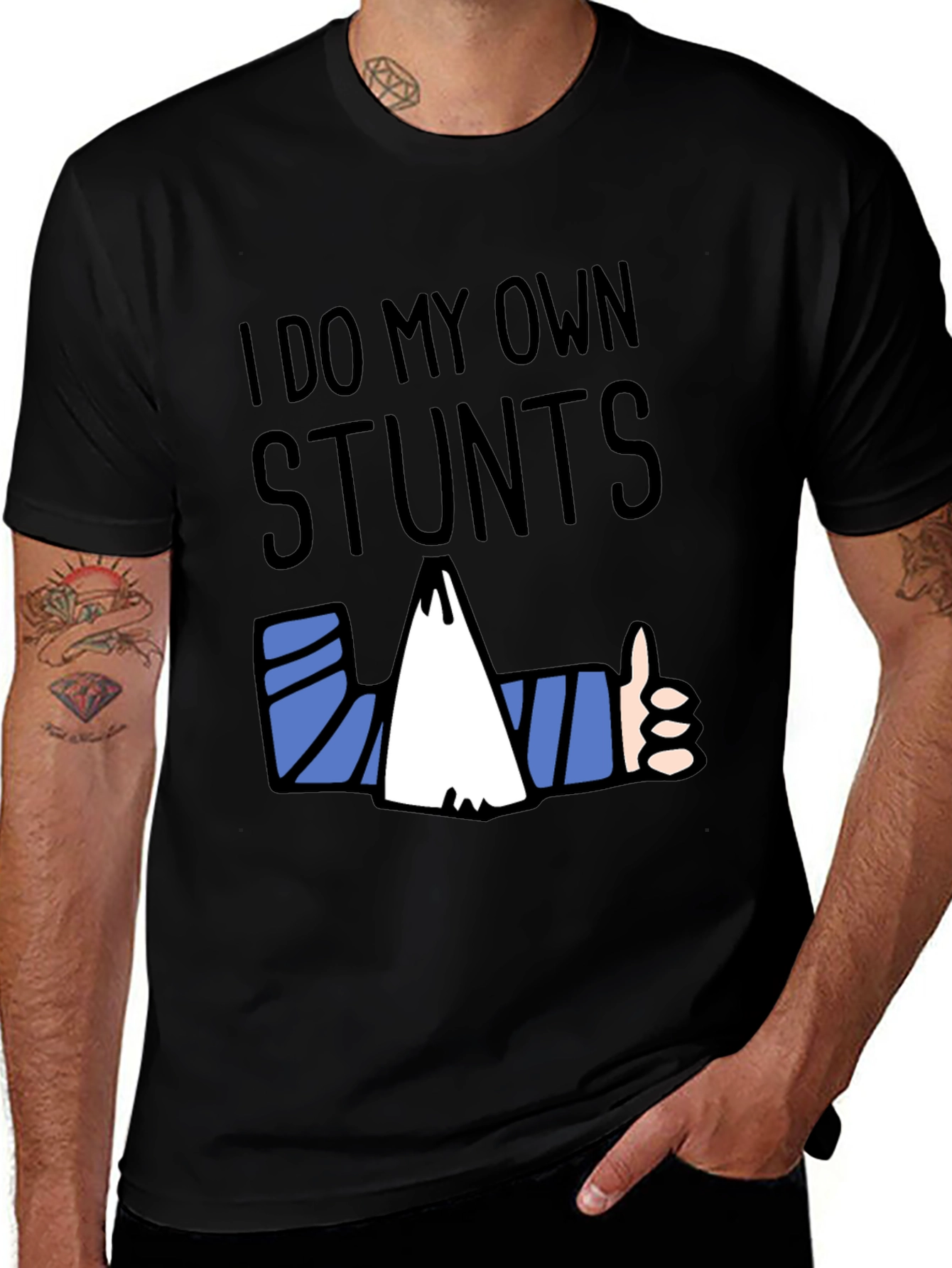 Variant 11 of Funny "I Do My Own Stunts" Graphic T-Shirt
