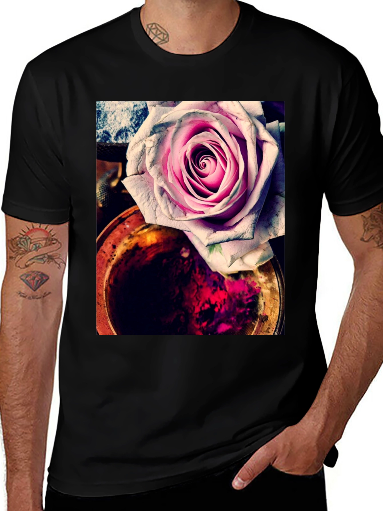 Variant 14 of Floral Rose Graphic Tee - Unique Artistic Print