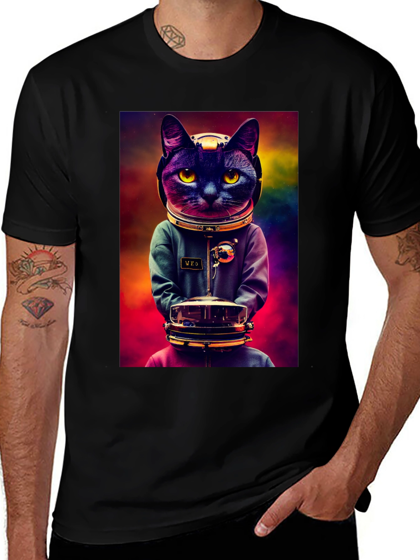 Variant 30 of Astronaut Cat Graphic Tee - Space Kitten T-Shirt