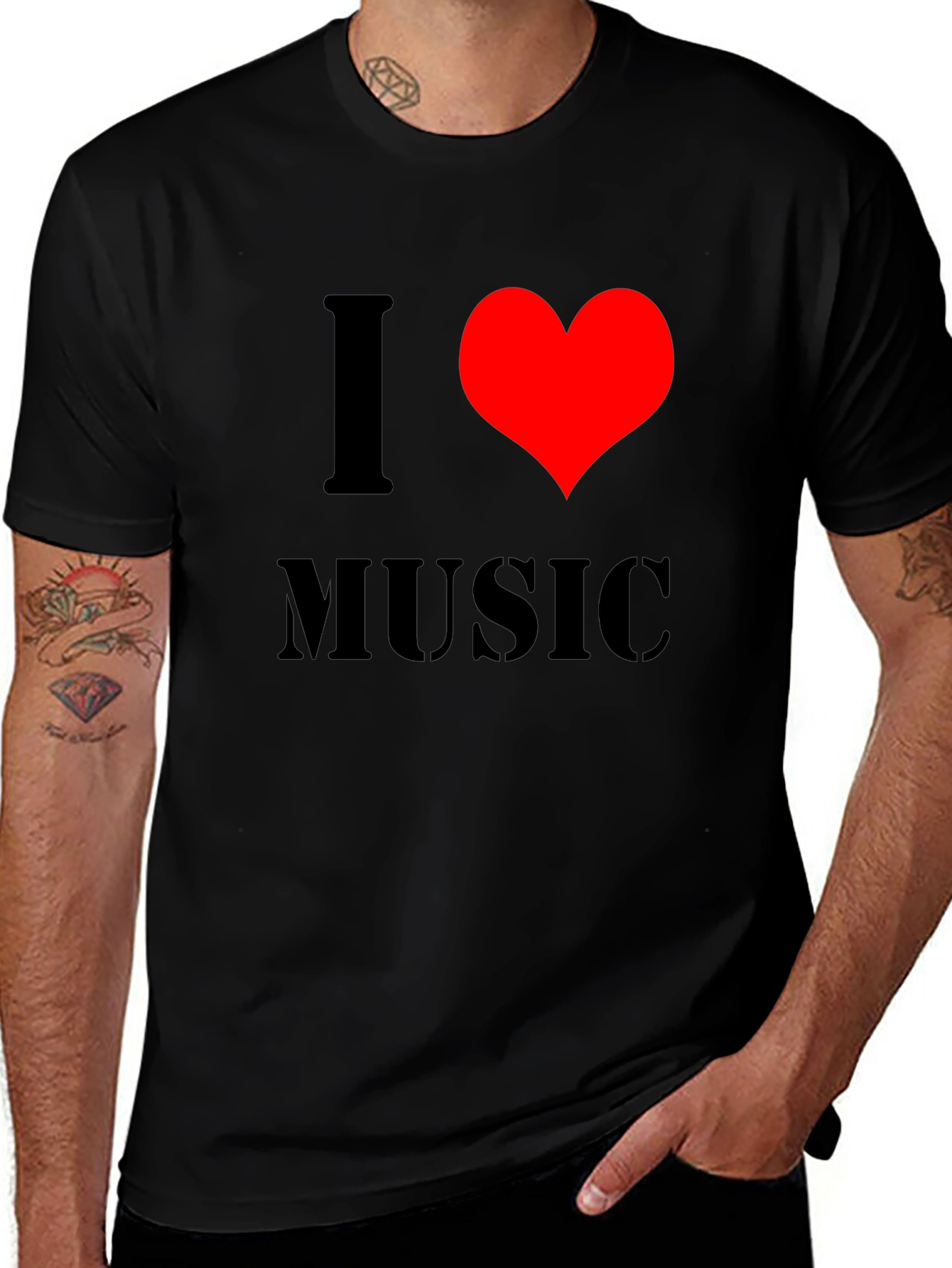 Variant 16 of I Heart Music Black T-Shirt