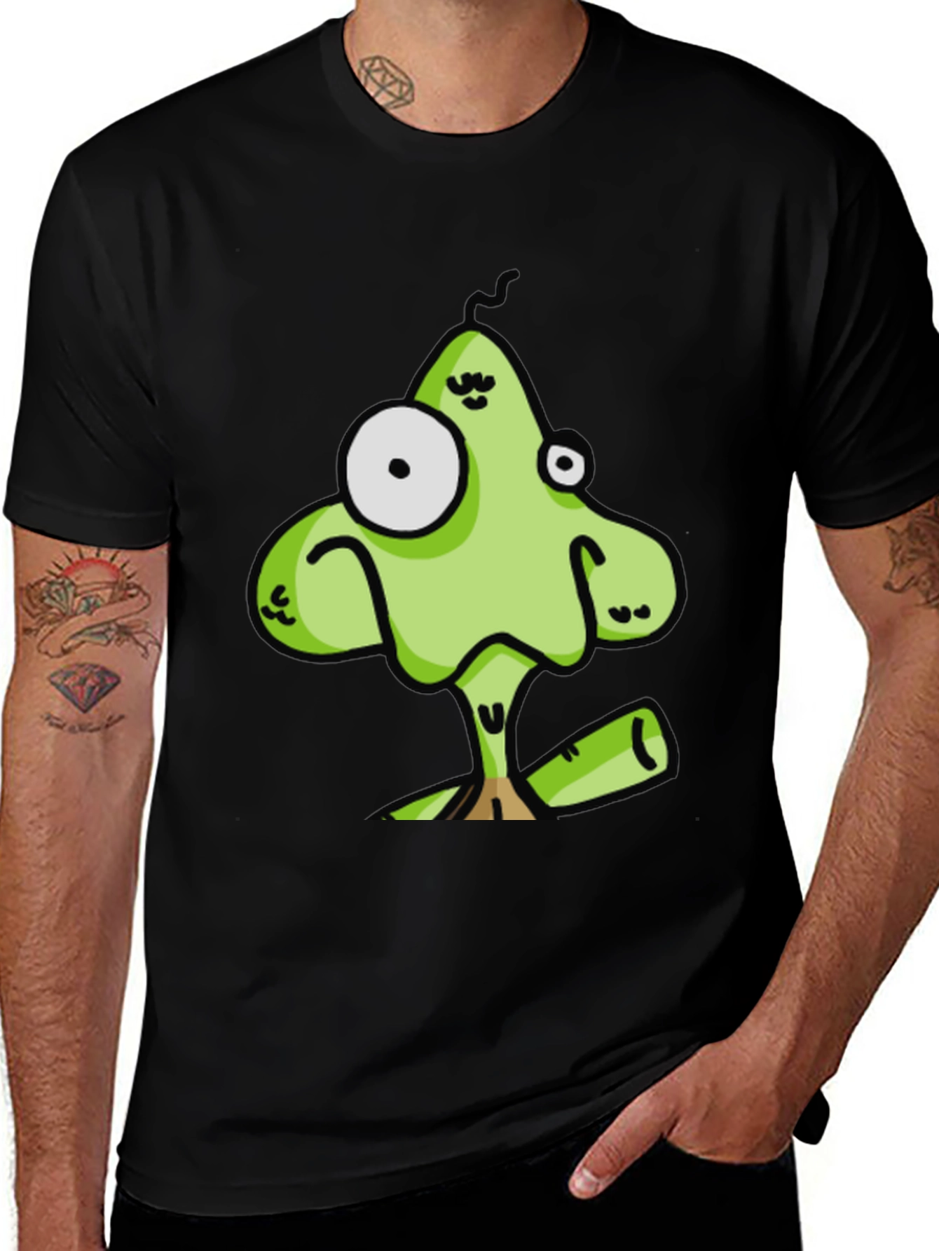 Variant 24 of Cartoon Character Black T-Shirt