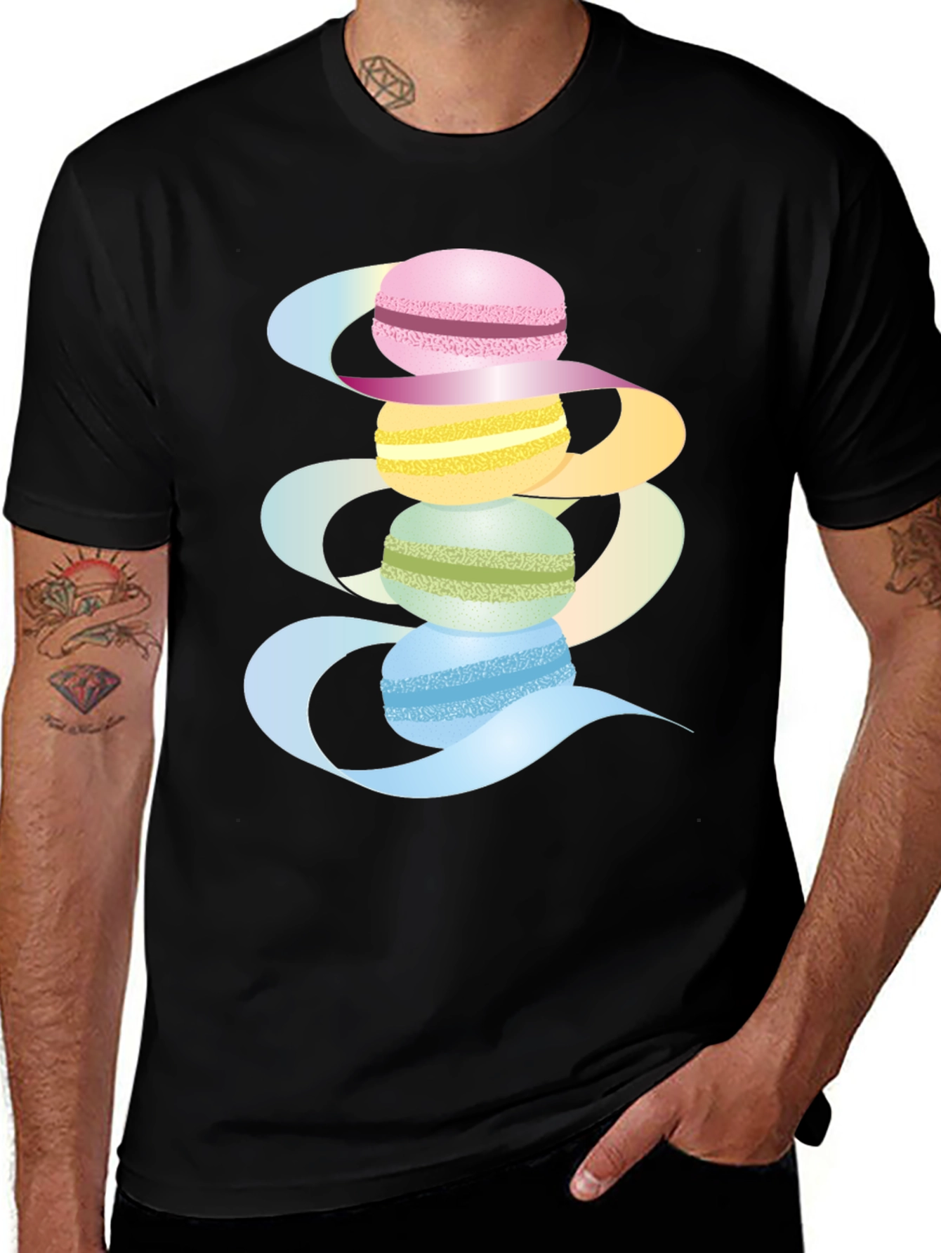 Sweet Macarons Stack Graphic Tee