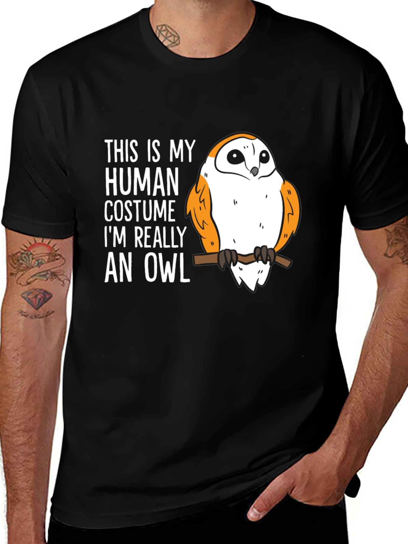 Variant 15 of Human Costume Owl T-Shirt - Funny Animal Tee