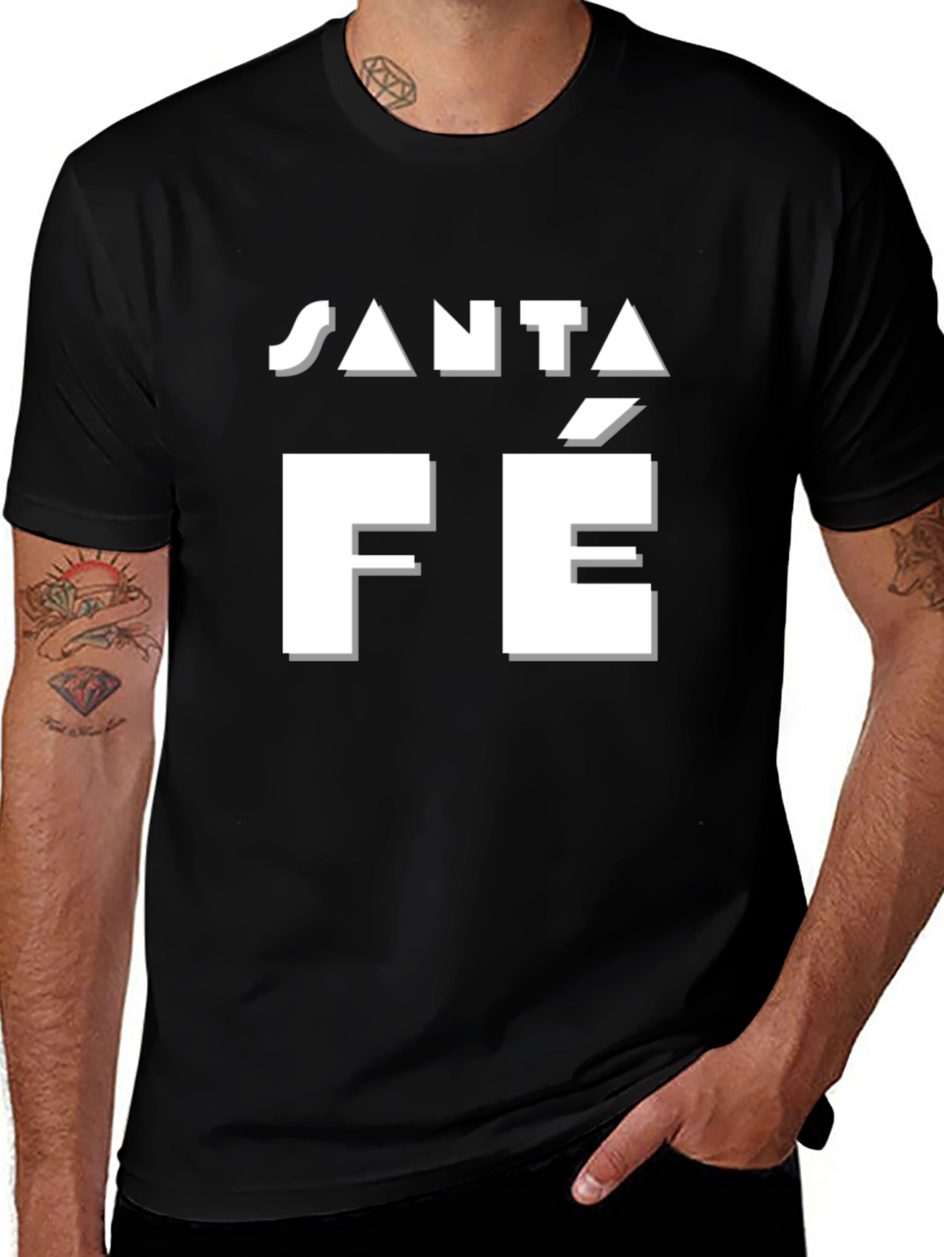 Variant 21 of Santa Fe Graphic Tee - Black Cotton T-Shirt