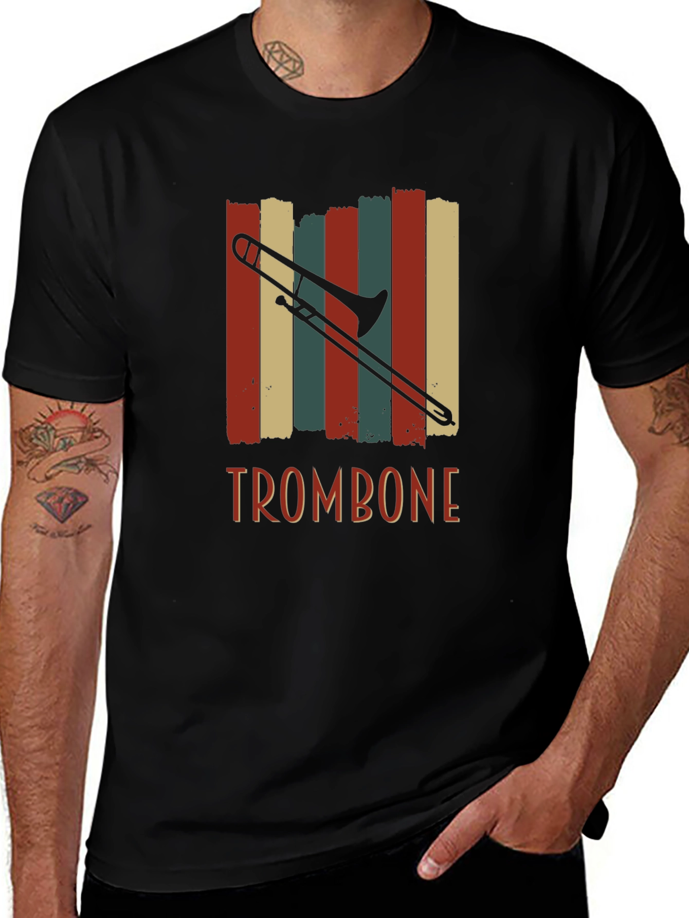 Variant 28 of Retro Trombone T-Shirt - Vintage Musical Design