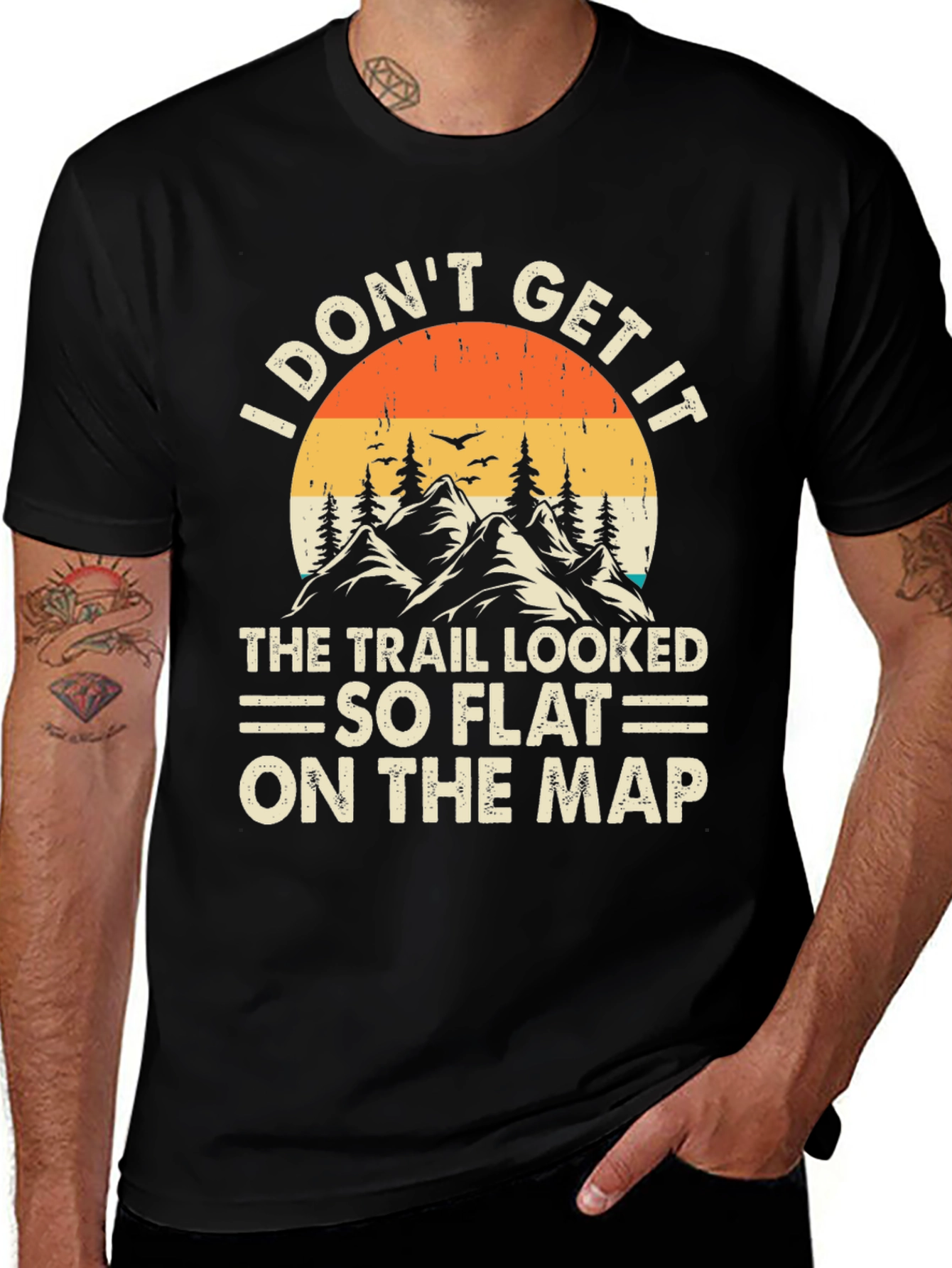 Variant 9 of Funny Hiking T-Shirt - So Flat On The Map